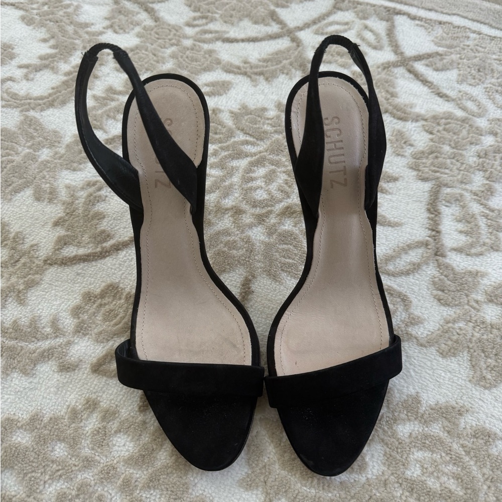 Schutz Luraine Black Women's Slingback Heels